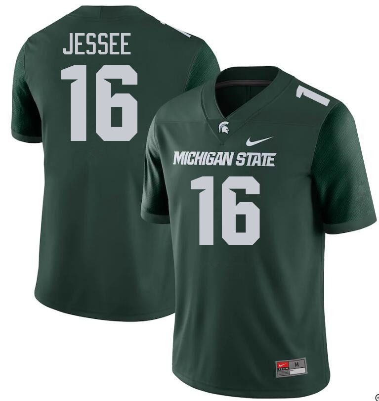 Men #16 Ryland Jessee Michigan State Spartans College Football Jersesys Stitched-Green